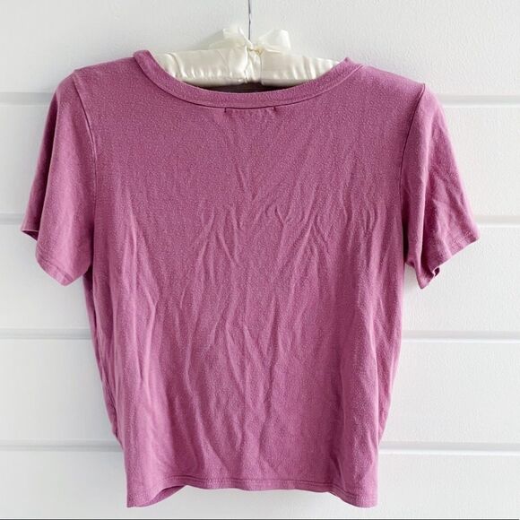 Gaze Short Sleeve Crop Twist Front Top Small - Picture 2 of 7